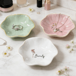 Cadeau de naissance en forme de pétale de fleur en céramique avec nom pour usage quotidien Cadeau de fête des mères pour sa meilleure amie