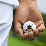 Personalized Golden Badge Golf Ball with Name and Initial Golfer Accessories Training Competition Birthday Gift for Golf Player Lover