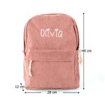 Sac à dos en velours côtelé multicolore personnalisé avec nom brodé - Cadeau d'anniversaire de rentrée scolaire pour les enfants