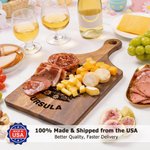 Personalized Happy Easter Cute Bunny Wooden Reversible Charcuterie Cutting Board with Engraved Name Made in USA Easter Gift for Family Friends