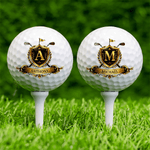 Personalized Golden Badge Golf Ball with Name and Initial Golfer Accessories Training Competition Birthday Gift for Golf Player Lover