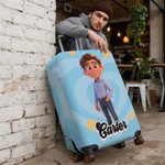 Personalisierte Cartoon Foto Gepäckabdeckung passt 18-32 Zoll Koffer mit Namen Reise Geburtstag Geschenk für Reisende