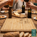 Personalised Funny Shark FSC Charcuterie Bamboo Chopping Board with Name Housewarming Anniversary Gift for Family Friends