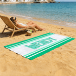 Personalized Shadow Stripe Name Quick-Dry Oversized Beach Towel Beach Pool Party Birthday Gift for Kids Friends