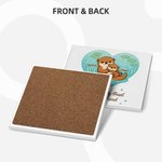 Personalized Cartoon Otter Mother and Kid Ceramic Mug with Names and Coaster Mother's Day Gift for Mom Grandma