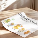 Personalized Cute Duck Family Canvas Decorative Painting with Name Home Decor Mother's Day Birthday Gift for Mom Grandma Grandparent