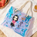 Henkilökohtainen sarjakuvahahmo syntymä kukka Neon Laser selkeä suuri Kangaskassi nimi häät puolue matkailu tarvikkeet lahja hänelle