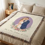 Foto Personalizada Ilustración Plana Retrato Manta Suave con Texto Decoración del Hogar Cumpleaños Día de la Madre Regalo para Amigos Familia