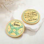 Pièce de monnaie personnalisée en forme de main de diamant avec noms et présentoir Cadeau d'anniversaire pour les amies et les sœurs