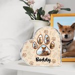 Placa acrílica personalizada de huellas de mascotas con nombre Decoración para el hogar Condolencias Simpatía Pérdida de mascota Regalo para dueños de perros y gatos
