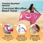 Personalised Congratulations Grad Cap Oversized Quick Dry Beach Towel with Name and School Name Beach Party Graduation Gift for Graduates