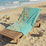 Personalised Birth Flower Quick Dry Oversized Microfiber Beach Towel with Name Travel Essentials Beach Party Birthday Gift for Family Woman