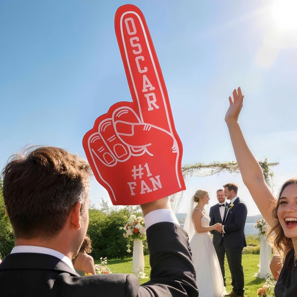 Personalised Multicoloured Funny Gesture Finger with Text Bachelor Party Sports Events Gift for Bride Cheer Team