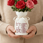 Personalised God Says I Am Toile De Jouy Birth Flower Ceramic Vase with Bible Name Birthday Mother's Day Gift for Mother Christian