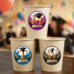 Personalised Graduation Cap Initial Waterproof Stickers with Name Favor Label Celebration Graduation Party Decor for Graduates