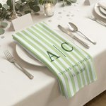 Personalized Multicolor Striped Waffle Tea Towel with Initial Text and Date Wedding Bridal Shower Gift for Her