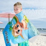 Gepersonaliseerd Sneldrogend Extra Groot 3D-cartoon Kinder Strandlaken met Naam Ideaal voor Zomervakantie Verjaardagscadeau voor Jongens en Meisjes