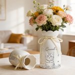 Personalisierte Toile De Jouy Haustier Foto Schmetterling Keramik Blumenvase mit Namen Home Dekoration Geburtstag Geschenk für Tierbesitzer