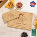 Personalized Engraved Photo Design FSC Bamboo Charcuterie Cutting Board with Text and Juice Groove Made in USA Housewarming Gift for Family Friend