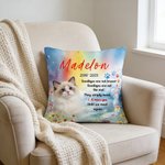 Personalisierte Aquarell Foto Herz Pfote drucken weiche Kissen Abdeckung mit Namen Sympathie Memorial Geschenk für Tierbesitzer Familie