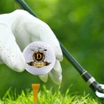 Personalized Golden Badge Golf Ball with Name and Initial Golfer Accessories Training Competition Birthday Gift for Golf Player Lover