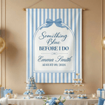 Personalized Something Blue Before I Do Stripes Backdrop with Name and Date Meaningful Singles Party Gift for Bride Sister Girlfriend