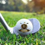 Personalized Golden Badge Golf Ball with Name and Initial Golfer Accessories Training Competition Birthday Gift for Golf Player Lover