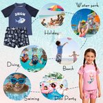Gepersonaliseerd Schattig Zeemeermin Zeedier Anti-UV Kinderbadpak met Naam Zwembad Zomer Cadeau voor Jongens Meisjes