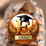 Personalised Graduation Cap Initial Waterproof Stickers with Name Favor Label Celebration Graduation Party Decor for Graduates