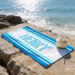 Personalized Shadow Stripe Name Quick-Dry Oversized Beach Towel Beach Pool Party Birthday Gift for Kids Friends