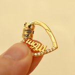 Personalisierte Halskette mit aufklappbarem Herzanhänger | mit 1–5 Namensringen und Geburtssteinen | Muttertag Geburtstag Geschenk für Mama