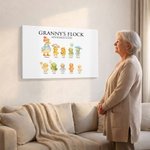 Personalized Cute Duck Family Canvas Decorative Painting with Name Home Decor Mother's Day Birthday Gift for Mom Grandma Grandparent