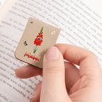 Marque-page magnétique en cuir PU avec nom, fleur de naissance, papillon, cadeau de rentrée scolaire personnalisé pour les enfants et les femmes