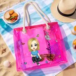 Henkilökohtainen sarjakuvahahmo syntymä kukka Neon Laser selkeä suuri Kangaskassi nimi häät puolue matkailu tarvikkeet lahja hänelle