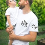 Gepersonaliseerd 1-6 Namen 100% Katoen Zacht T-shirt met Titel en Datum Vaderdag Cadeau voor Papa Opa