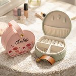 Personalised Multicolour Birth Flower Butterfly PU Leather Handheld Jewellery Box with Name Mother's Day Birthday Gift for Women