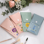 Personalised Cute Birth Flower Makeup Brush Bag with Name and 8 Pcs Makeup Brushes Travel Essentials Mother's Day Birthday Gift for Women