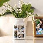 Personalised Mom Photo Collage Ceramic Vase with Nickname and Text Home Decor Mother's Day Gift for Mom Grandma