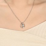 Personalised Mobius Strip Birthstone Necklace with Name Exquisite Jewellery Festival Mother's Day Birthday Gift for Mom Wife Girlfriend