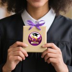 Personalised Graduation Cap Initial Waterproof Stickers with Name Favor Label Celebration Graduation Party Decor for Graduates