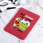 Personalized Best By Par Cartoon Face Photo PU Leather Golf Scorecard Holder with Name Competition Training Accessory Birthday Gift for Golf Lovers