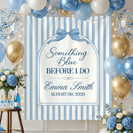 Personalized Something Blue Before I Do Stripes Backdrop with Name and Date Meaningful Singles Party Gift for Bride Sister Girlfriend