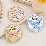 Pièce de monnaie personnalisée en forme de main de diamant avec noms et présentoir Cadeau d'anniversaire pour les amies et les sœurs