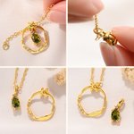 Personalised Mobius Strip Birthstone Necklace with Name Exquisite Jewellery Festival Mother's Day Birthday Gift for Mom Wife Girlfriend