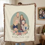 Foto Personalizada Ilustración Plana Retrato Manta Suave con Texto Decoración del Hogar Cumpleaños Día de la Madre Regalo para Amigos Familia
