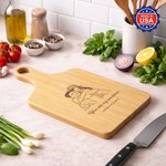 Personalized Engraved Photo Design Charcuterie Cutting Board with Text and Handle Kitchen Decor Made in USA Housewarming Gift for Family Friend