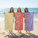 Personalised Birth Flower Quick Dry Oversized Microfiber Beach Towel with Name Travel Essentials Beach Party Birthday Gift for Family Woman