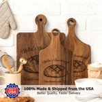 Personalized Exquisite Sourdough Cutting Board with Paddle Handle and Name Made in USA Housewarming Mother's Day Gift for Bakers Sourdough Enthusiasts