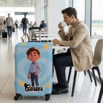 Personalisierte Cartoon Foto Gepäckabdeckung passt 18-32 Zoll Koffer mit Namen Reise Geburtstag Geschenk für Reisende