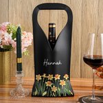 Personalisierte Aquarell Geburt Blume PU Leder Weintasche mit Namen Muttertag Geburtstag Jahrestag Geschenk für Weinliebhaber